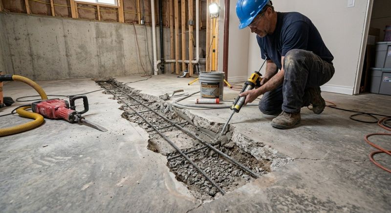 Cracked Basement Floor Repair in Sarasota, FL
